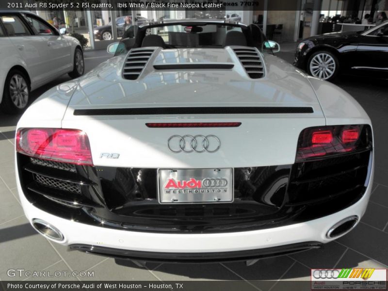 Ibis White / Black Fine Nappa Leather 2011 Audi R8 Spyder 5.2 FSI quattro