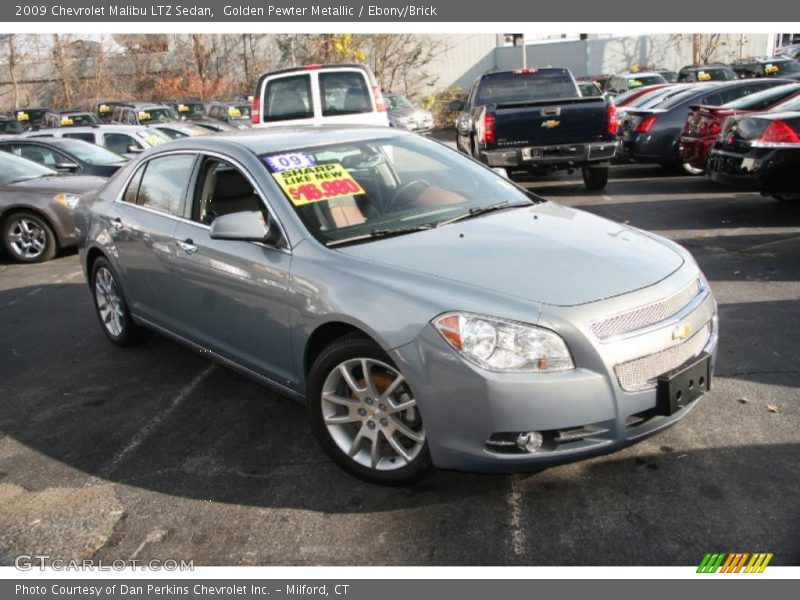 Golden Pewter Metallic / Ebony/Brick 2009 Chevrolet Malibu LTZ Sedan