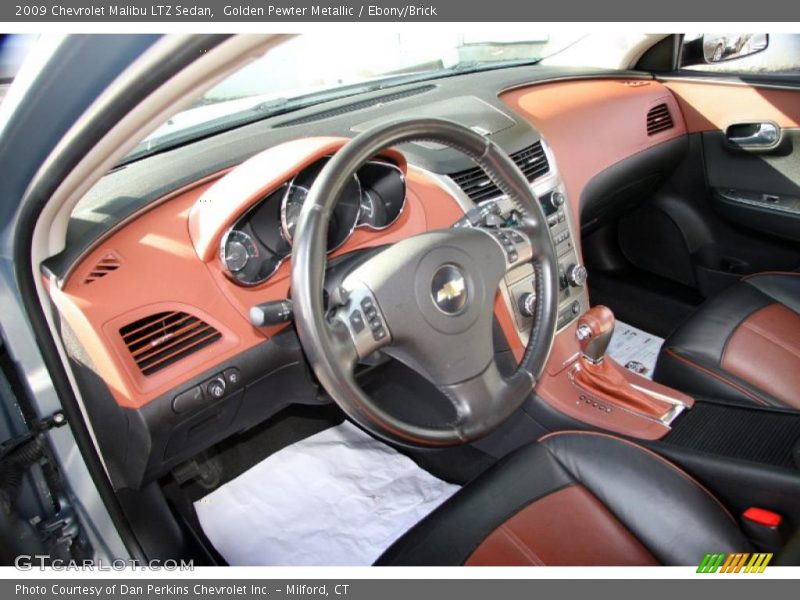 Golden Pewter Metallic / Ebony/Brick 2009 Chevrolet Malibu LTZ Sedan