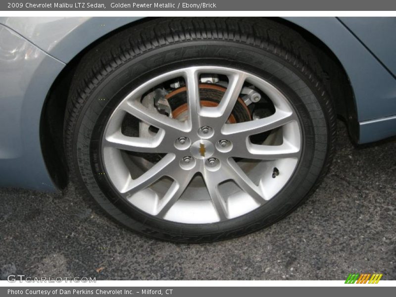 Golden Pewter Metallic / Ebony/Brick 2009 Chevrolet Malibu LTZ Sedan