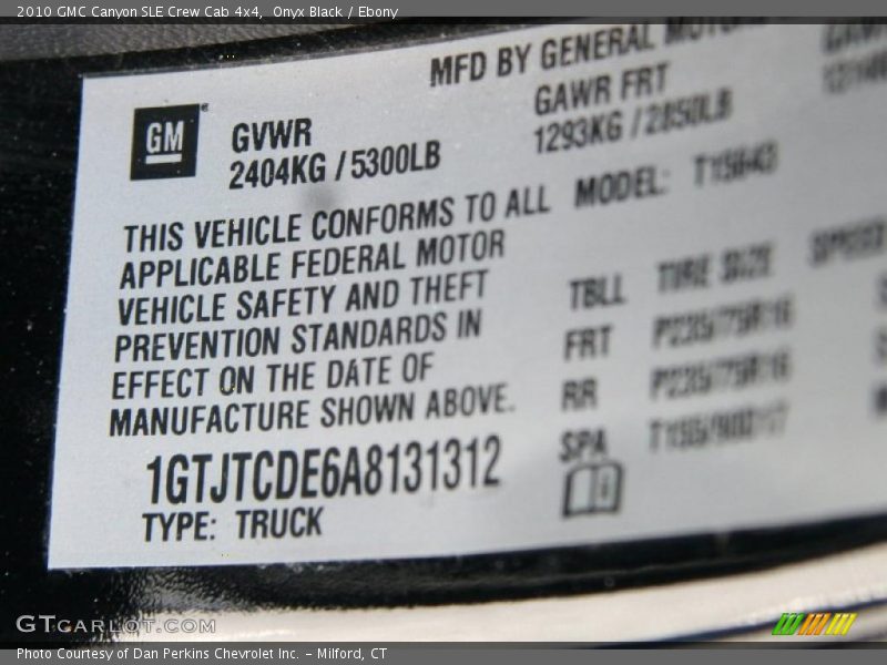 Onyx Black / Ebony 2010 GMC Canyon SLE Crew Cab 4x4