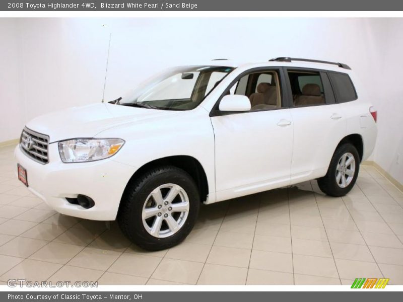 Blizzard White Pearl / Sand Beige 2008 Toyota Highlander 4WD