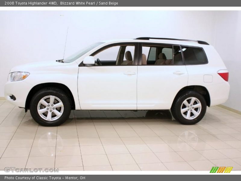 Blizzard White Pearl / Sand Beige 2008 Toyota Highlander 4WD