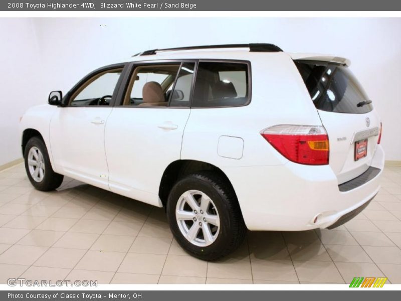 Blizzard White Pearl / Sand Beige 2008 Toyota Highlander 4WD