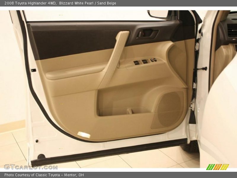 Blizzard White Pearl / Sand Beige 2008 Toyota Highlander 4WD