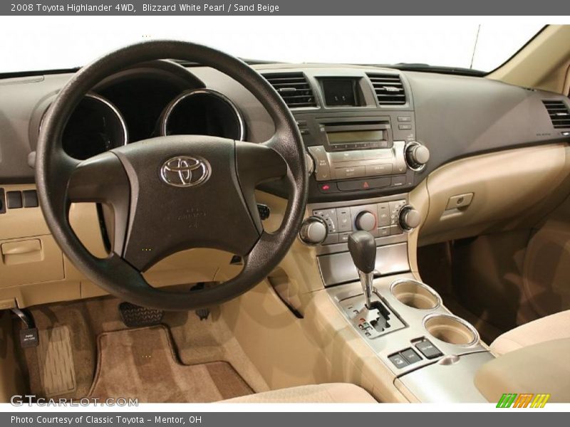 Blizzard White Pearl / Sand Beige 2008 Toyota Highlander 4WD