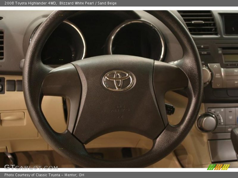 Blizzard White Pearl / Sand Beige 2008 Toyota Highlander 4WD