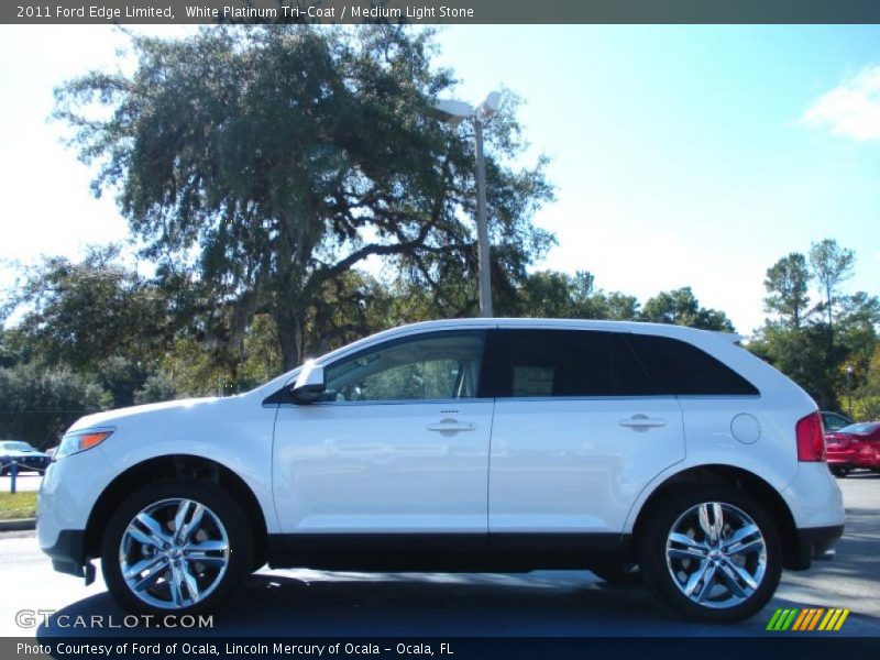 White Platinum Tri-Coat / Medium Light Stone 2011 Ford Edge Limited