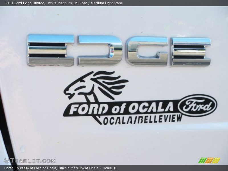 White Platinum Tri-Coat / Medium Light Stone 2011 Ford Edge Limited