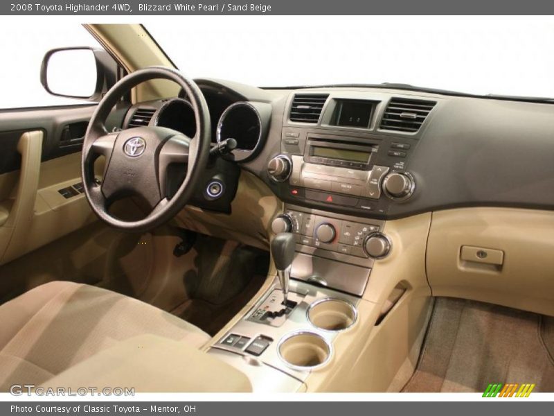 Blizzard White Pearl / Sand Beige 2008 Toyota Highlander 4WD