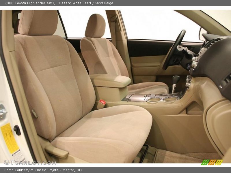 Blizzard White Pearl / Sand Beige 2008 Toyota Highlander 4WD