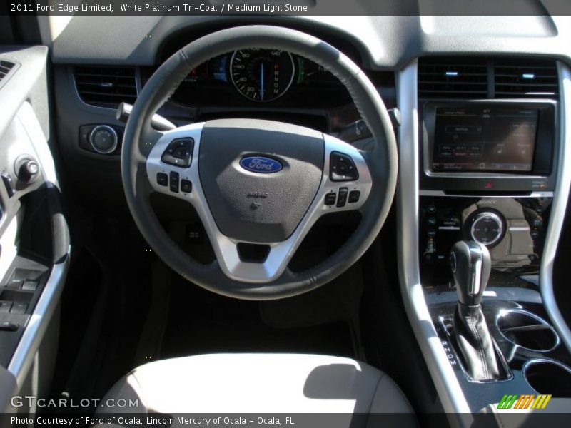 White Platinum Tri-Coat / Medium Light Stone 2011 Ford Edge Limited