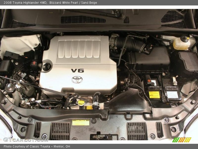 Blizzard White Pearl / Sand Beige 2008 Toyota Highlander 4WD