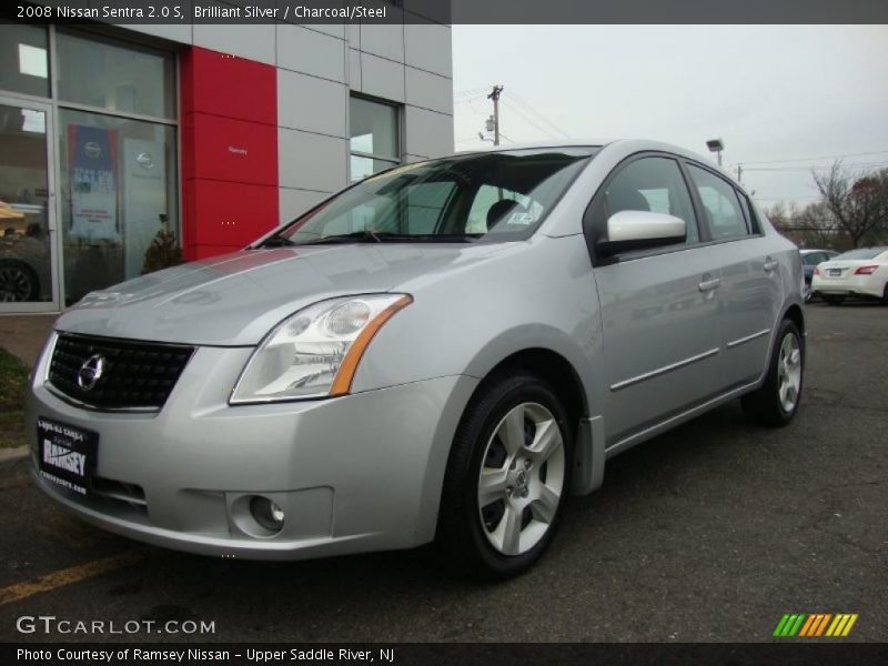 Brilliant Silver / Charcoal/Steel 2008 Nissan Sentra 2.0 S
