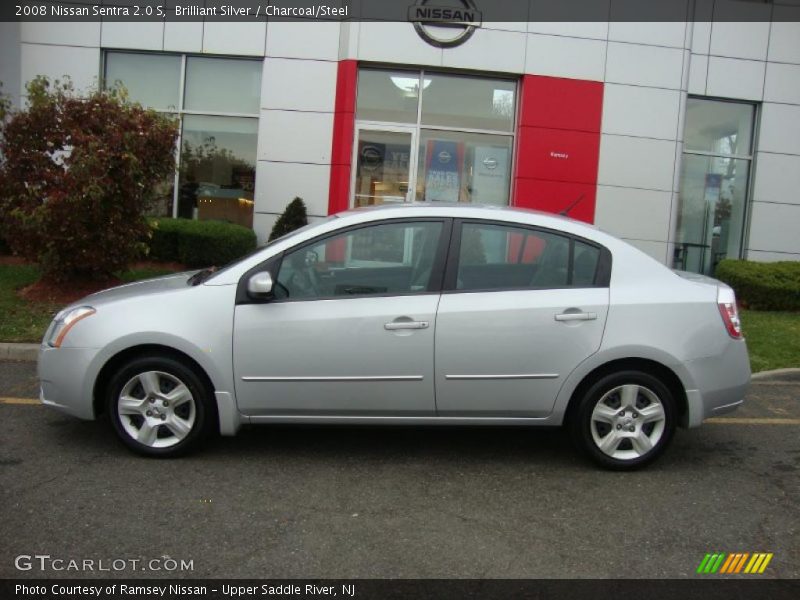 Brilliant Silver / Charcoal/Steel 2008 Nissan Sentra 2.0 S
