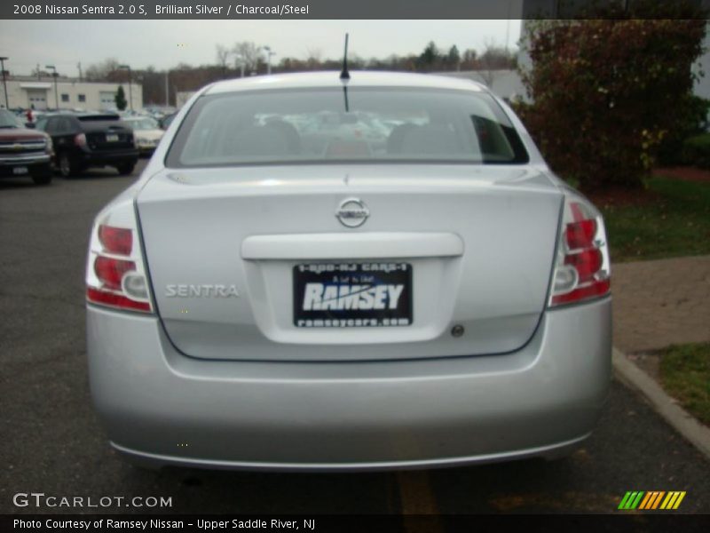 Brilliant Silver / Charcoal/Steel 2008 Nissan Sentra 2.0 S