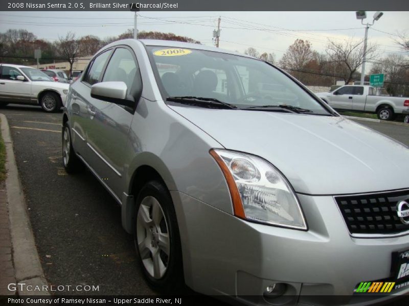 Brilliant Silver / Charcoal/Steel 2008 Nissan Sentra 2.0 S