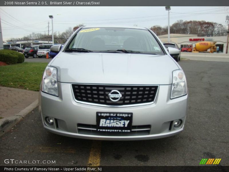 Brilliant Silver / Charcoal/Steel 2008 Nissan Sentra 2.0 S