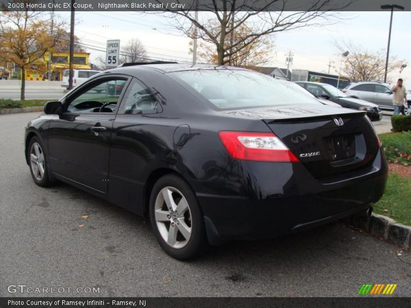 Nighthawk Black Pearl / Gray 2008 Honda Civic EX Coupe