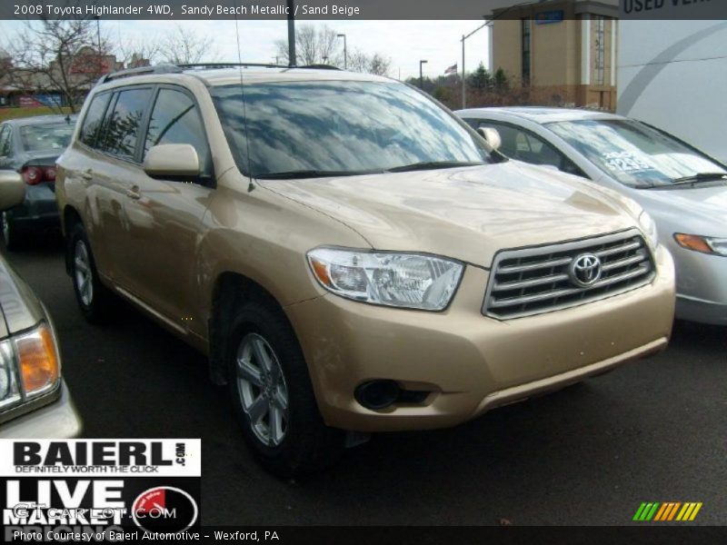 Sandy Beach Metallic / Sand Beige 2008 Toyota Highlander 4WD