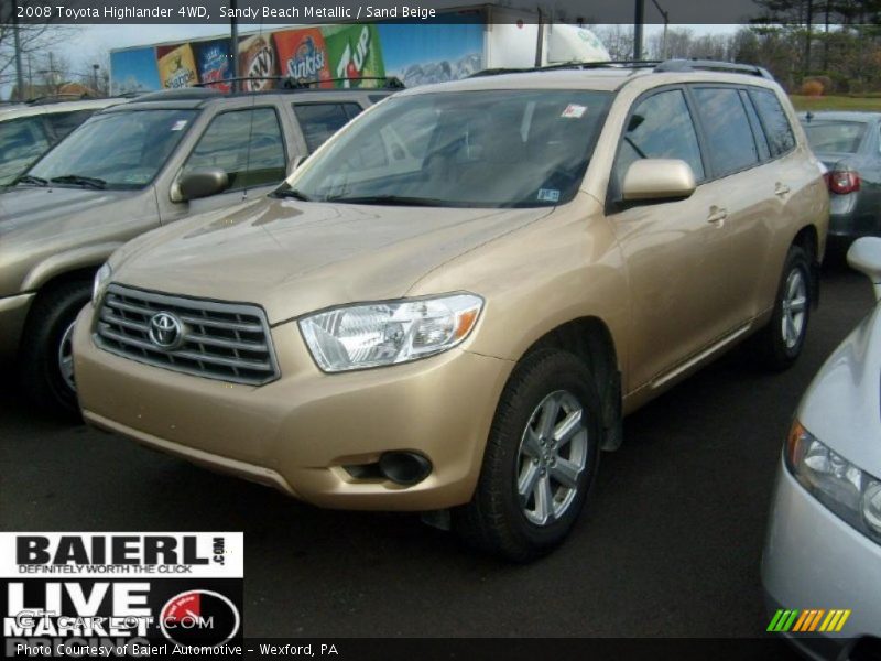Sandy Beach Metallic / Sand Beige 2008 Toyota Highlander 4WD
