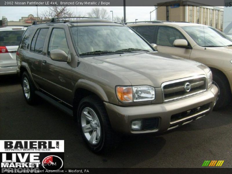 Bronzed Gray Metallic / Beige 2002 Nissan Pathfinder LE 4x4