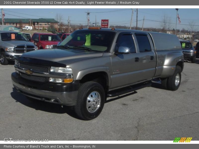 Light Pewter Metallic / Medium Gray 2001 Chevrolet Silverado 3500 LS Crew Cab 4x4 Dually