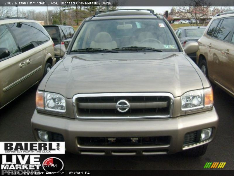 Bronzed Gray Metallic / Beige 2002 Nissan Pathfinder LE 4x4