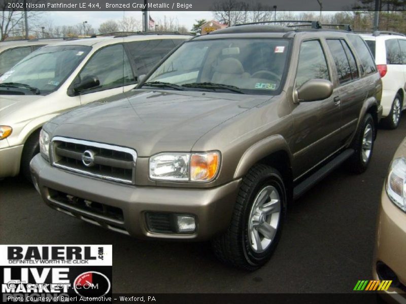 Bronzed Gray Metallic / Beige 2002 Nissan Pathfinder LE 4x4