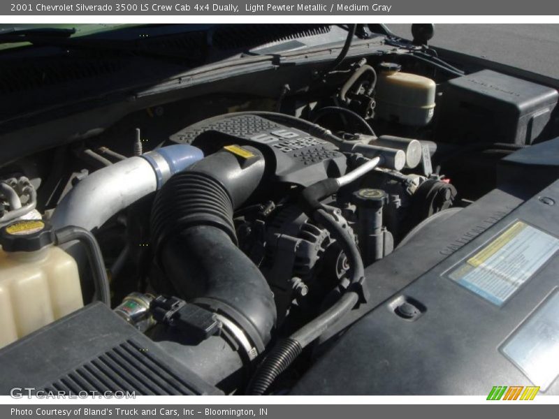 Light Pewter Metallic / Medium Gray 2001 Chevrolet Silverado 3500 LS Crew Cab 4x4 Dually