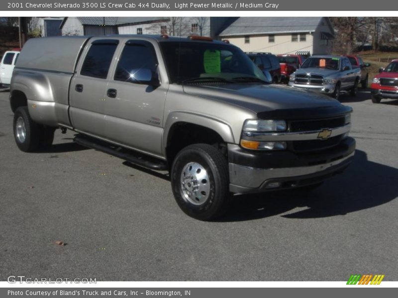 Light Pewter Metallic / Medium Gray 2001 Chevrolet Silverado 3500 LS Crew Cab 4x4 Dually
