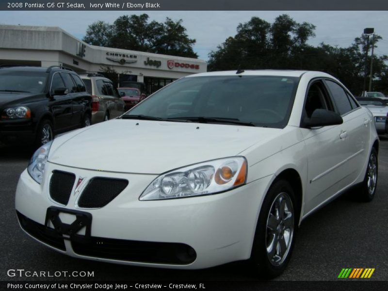 Ivory White / Ebony Black 2008 Pontiac G6 GT Sedan