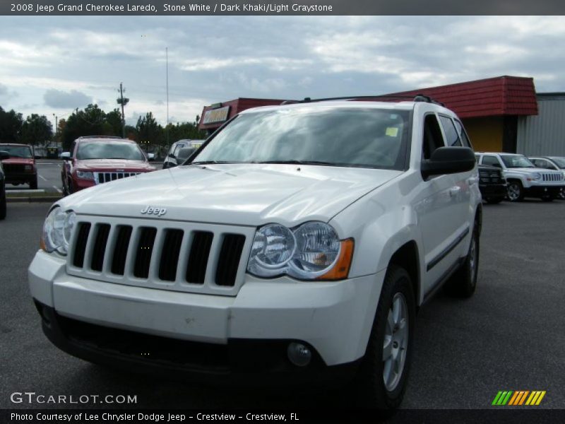 Stone White / Dark Khaki/Light Graystone 2008 Jeep Grand Cherokee Laredo