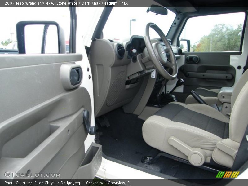 Stone White / Dark Khaki/Medium Khaki 2007 Jeep Wrangler X 4x4