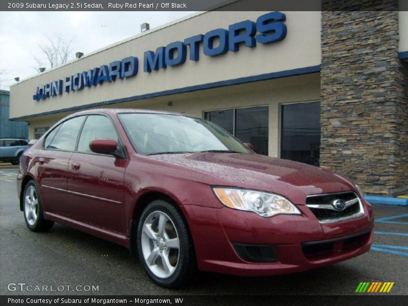 Ruby Red Pearl / Off Black 2009 Subaru Legacy 2.5i Sedan