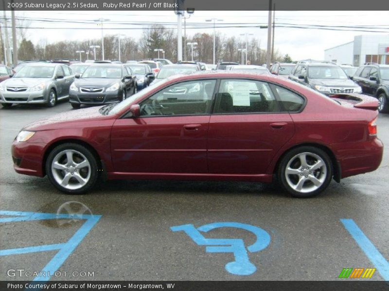 Ruby Red Pearl / Off Black 2009 Subaru Legacy 2.5i Sedan