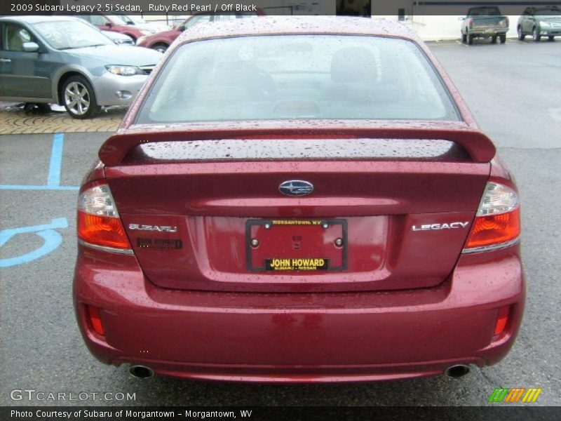 Ruby Red Pearl / Off Black 2009 Subaru Legacy 2.5i Sedan