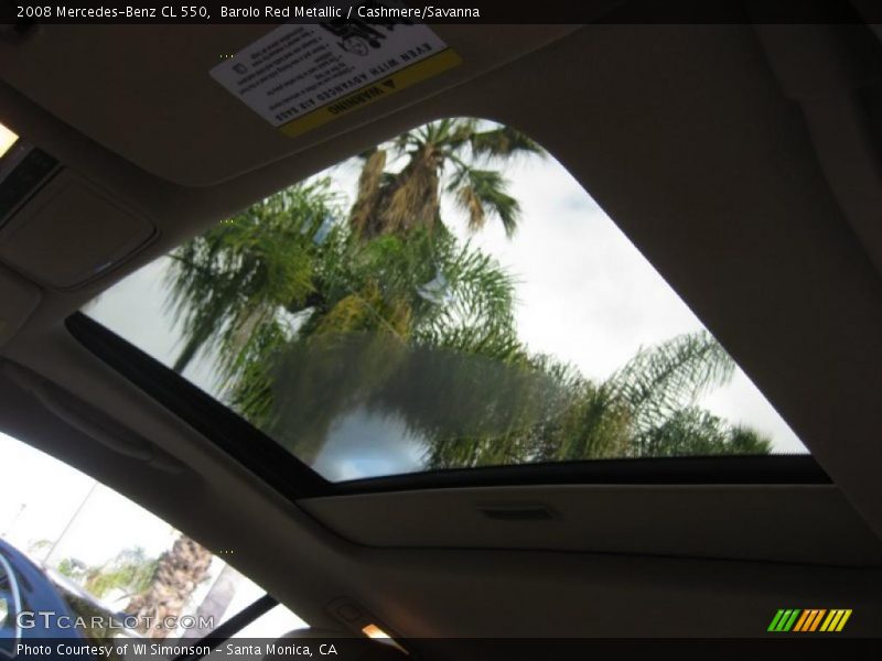 Sunroof of 2008 CL 550