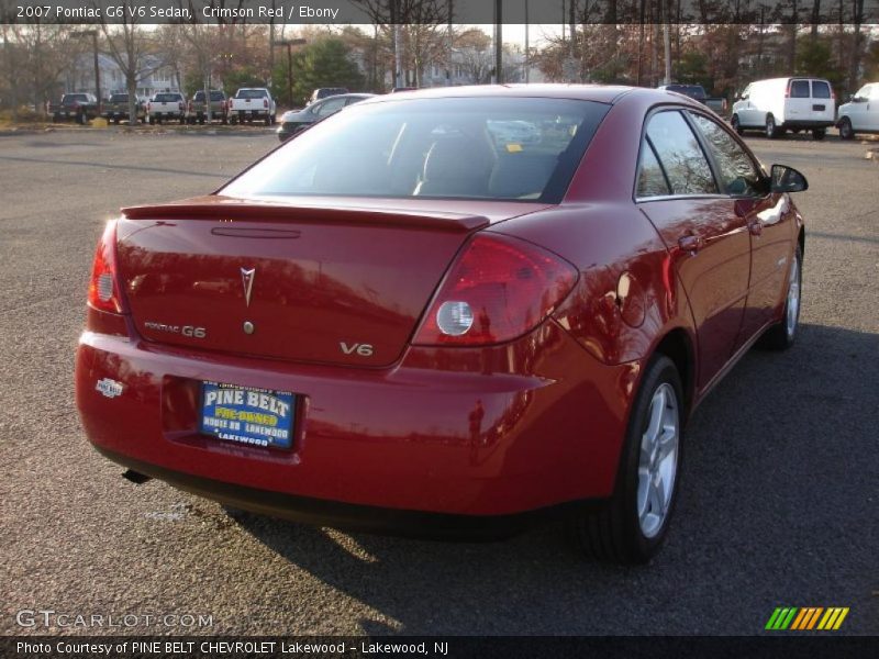 Crimson Red / Ebony 2007 Pontiac G6 V6 Sedan
