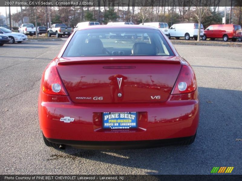Crimson Red / Ebony 2007 Pontiac G6 V6 Sedan