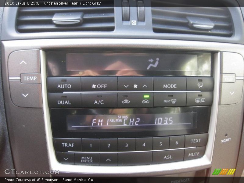 Tungsten Silver Pearl / Light Gray 2010 Lexus IS 250