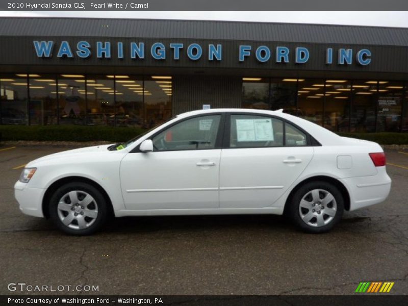 Pearl White / Camel 2010 Hyundai Sonata GLS