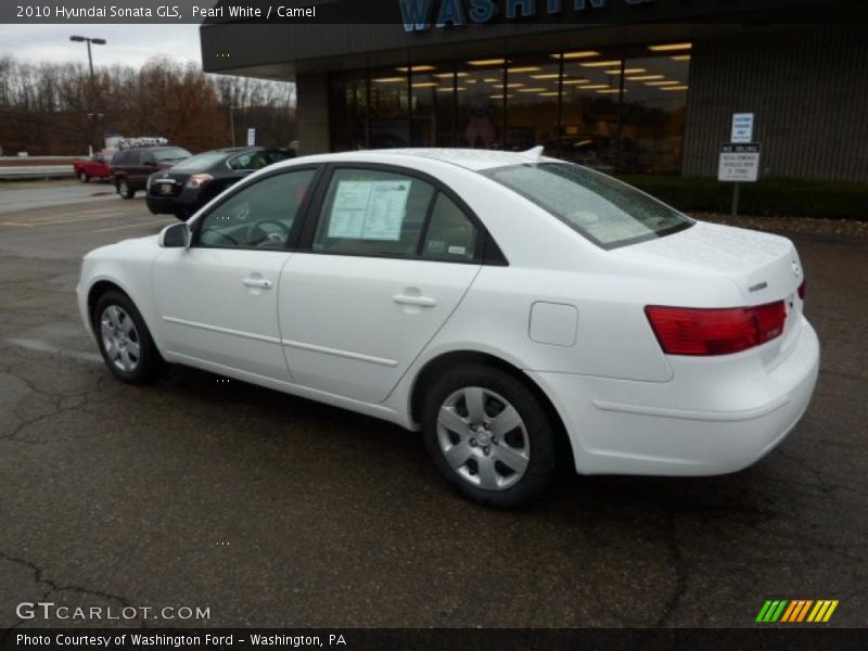 Pearl White / Camel 2010 Hyundai Sonata GLS