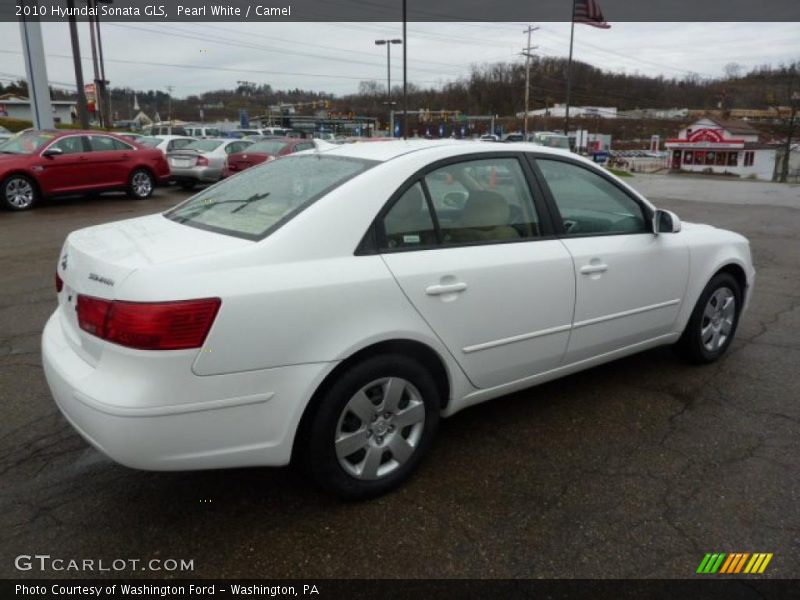 Pearl White / Camel 2010 Hyundai Sonata GLS