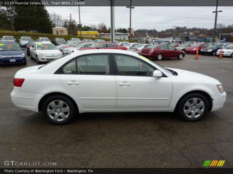 Pearl White / Camel 2010 Hyundai Sonata GLS