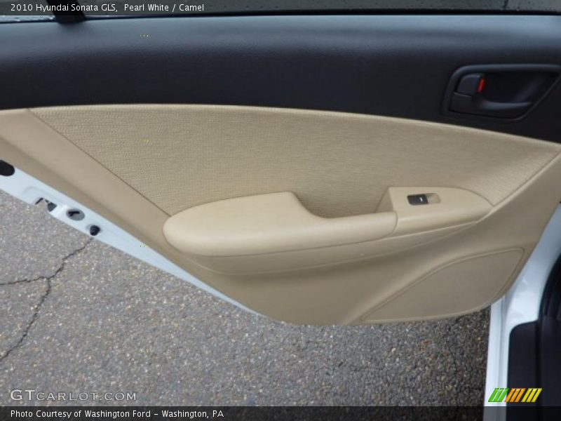 Pearl White / Camel 2010 Hyundai Sonata GLS
