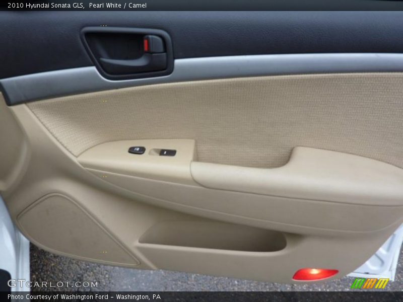 Pearl White / Camel 2010 Hyundai Sonata GLS