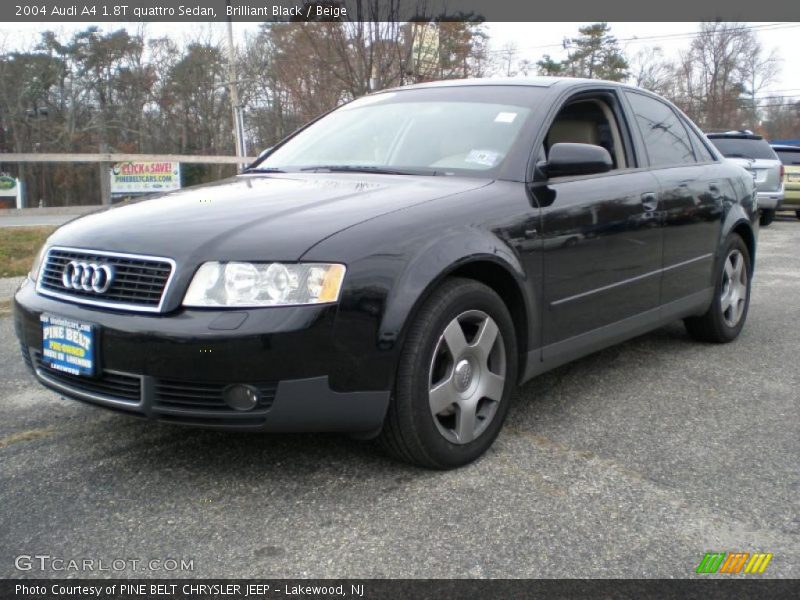 Brilliant Black / Beige 2004 Audi A4 1.8T quattro Sedan