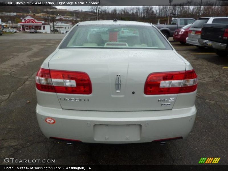 Light Sage Metallic / Sand 2008 Lincoln MKZ AWD Sedan