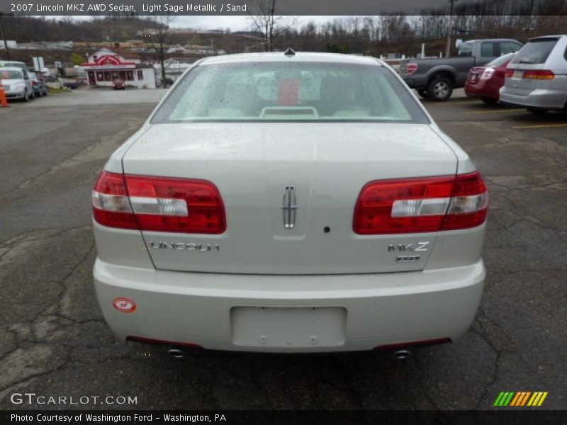 Light Sage Metallic / Sand 2007 Lincoln MKZ AWD Sedan